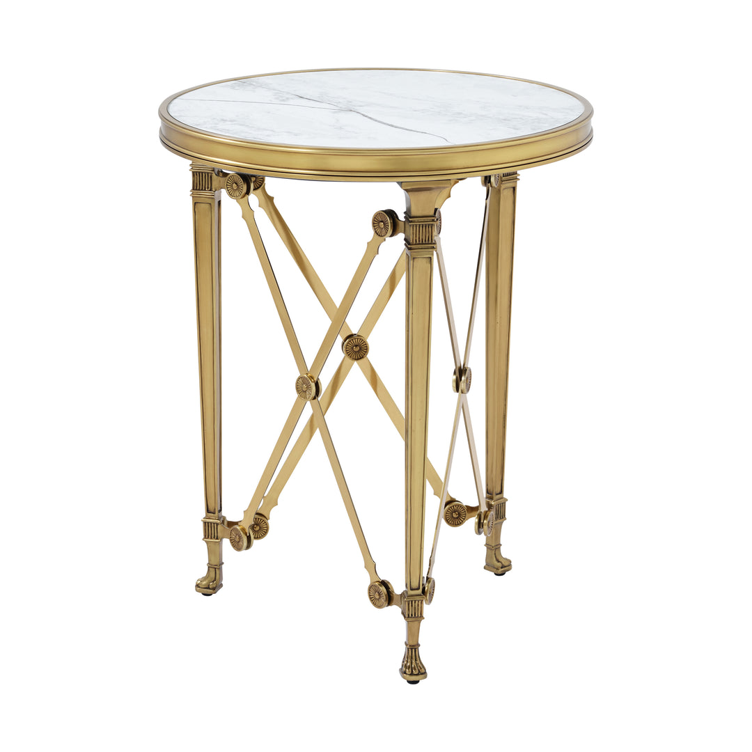 American Home Furniture | Theodore Alexander - Spencer London Small Round Brass Side Table