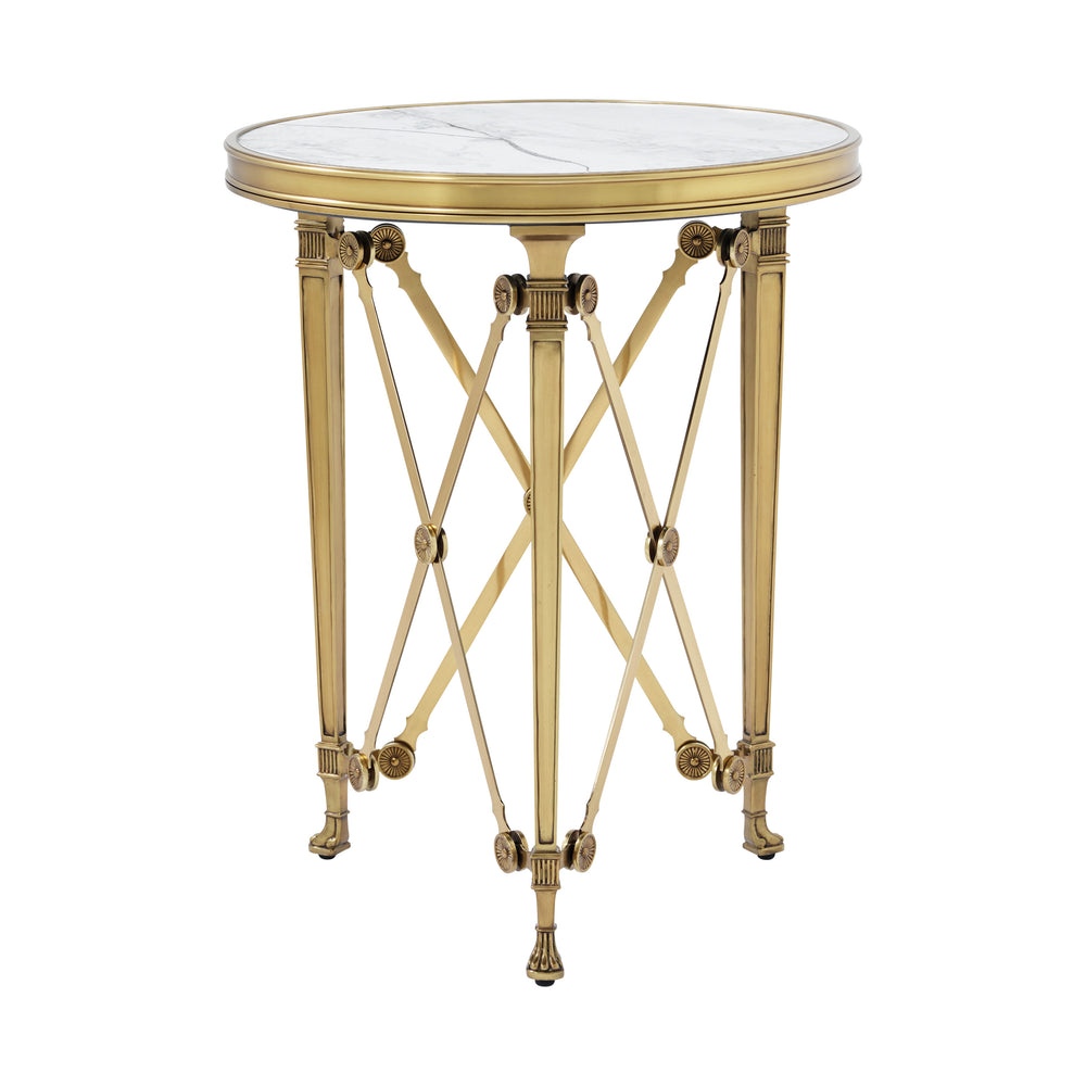 American Home Furniture | Theodore Alexander - Spencer London Small Round Brass Side Table