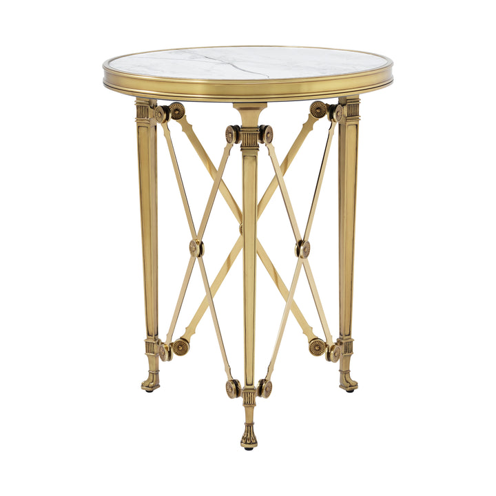 American Home Furniture | Theodore Alexander - Spencer London Small Round Brass Side Table