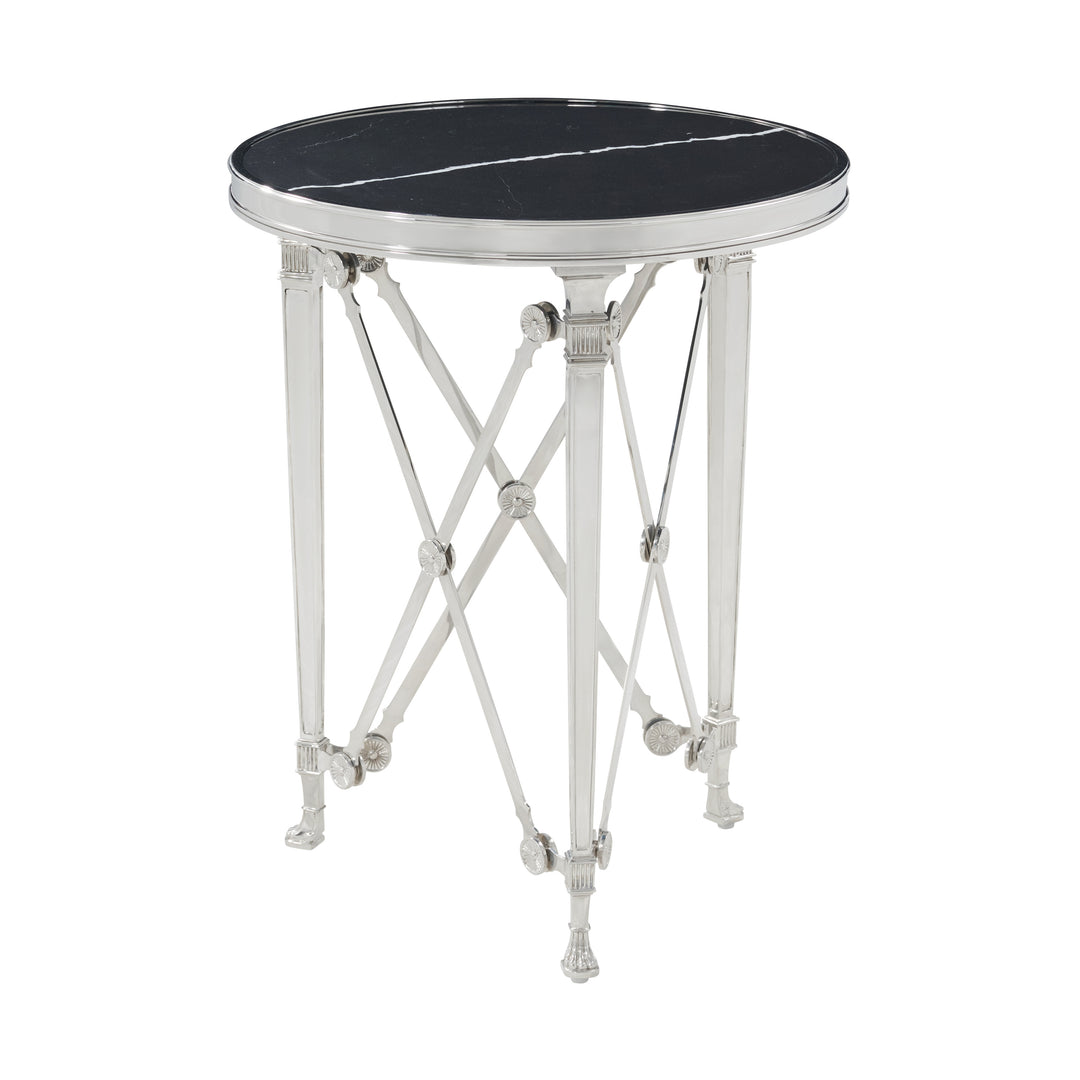 American Home Furniture | Theodore Alexander - Spencer London Small Round Nickel Side Table