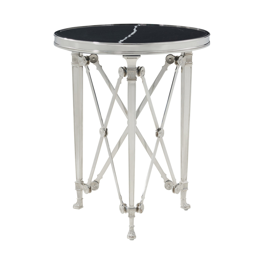 American Home Furniture | Theodore Alexander - Spencer London Small Round Nickel Side Table