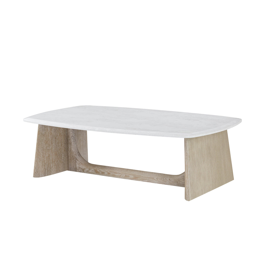 Repose Wooden Coffee Table Marble Top - AmericanHomeFurniture