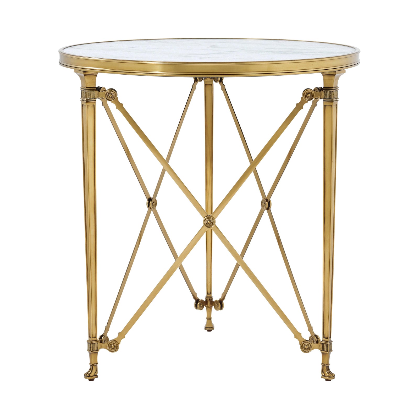Spencer London Round Brass Center Table DINING TABLES by Theodore Alexander