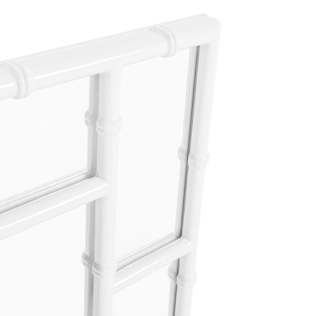 Bamboo Detail Mirror In White Lacquer - TESSA WH