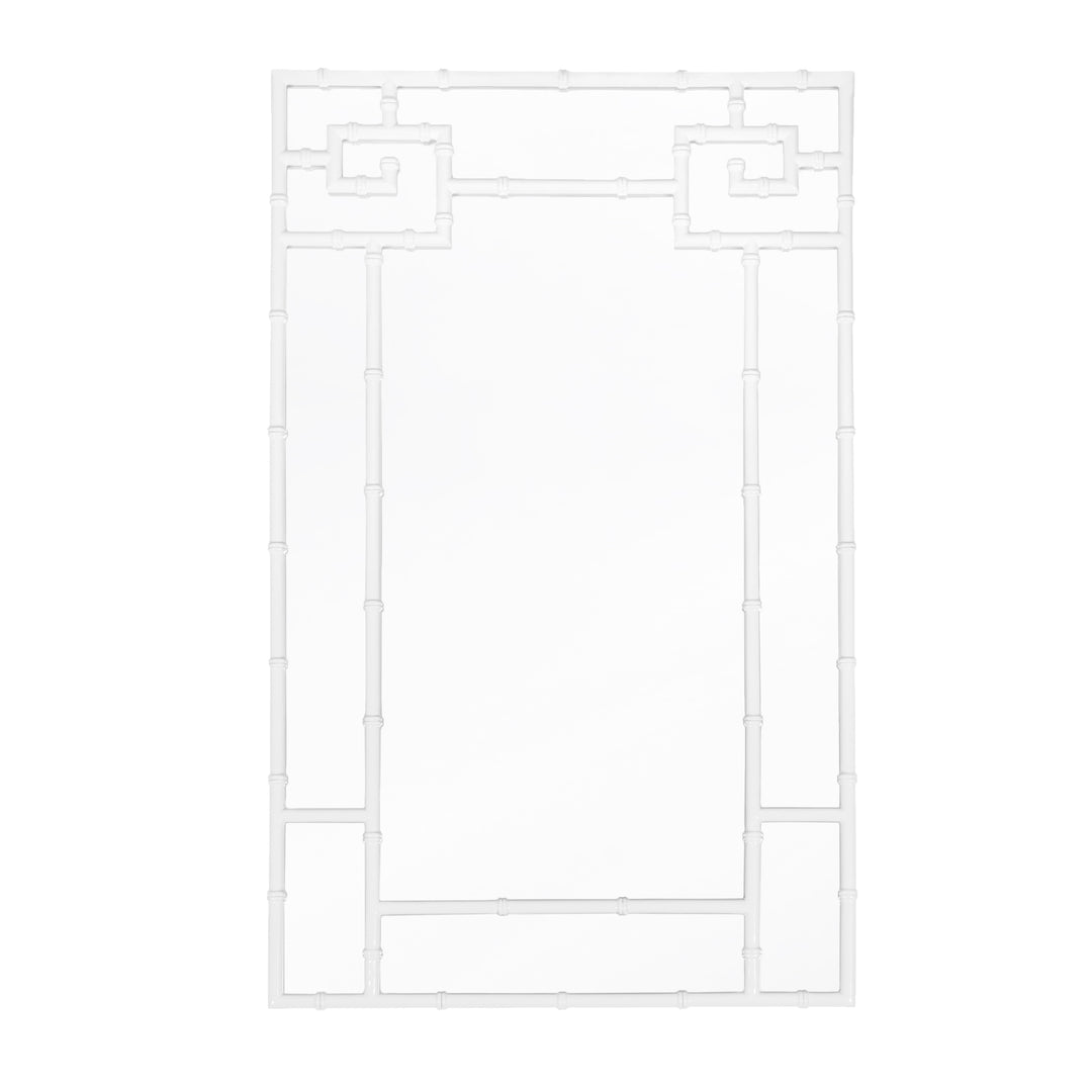 Bamboo Detail Mirror In White Lacquer - TESSA WH