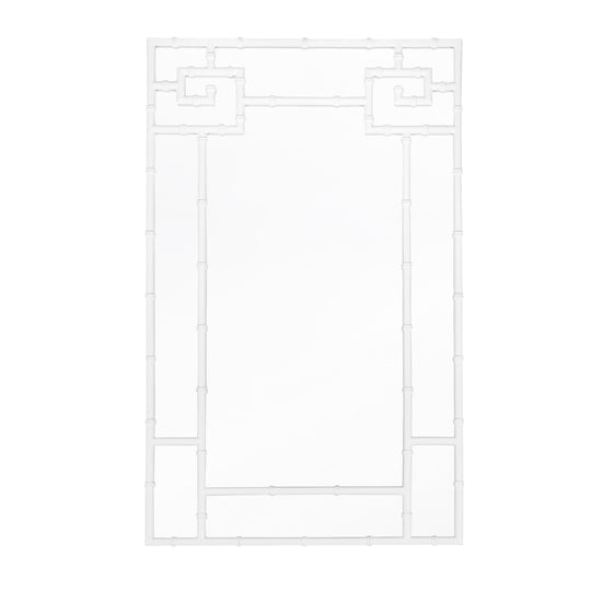 Bamboo Detail Mirror In White Lacquer - TESSA WH