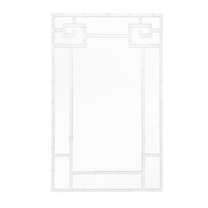 Bamboo Detail Mirror In White Lacquer - TESSA WH