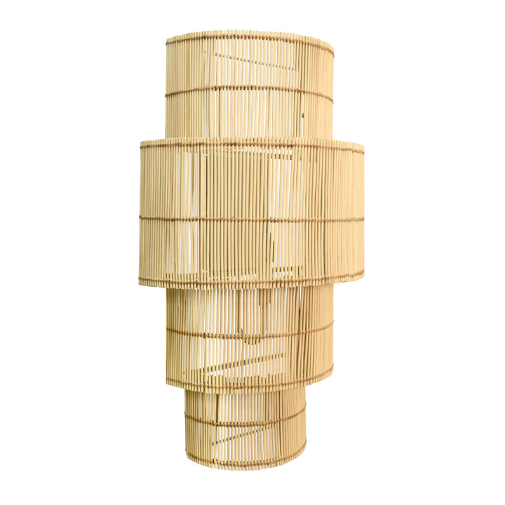 Four-Tiered Wall Sconce In Natural Rattan - TIA
