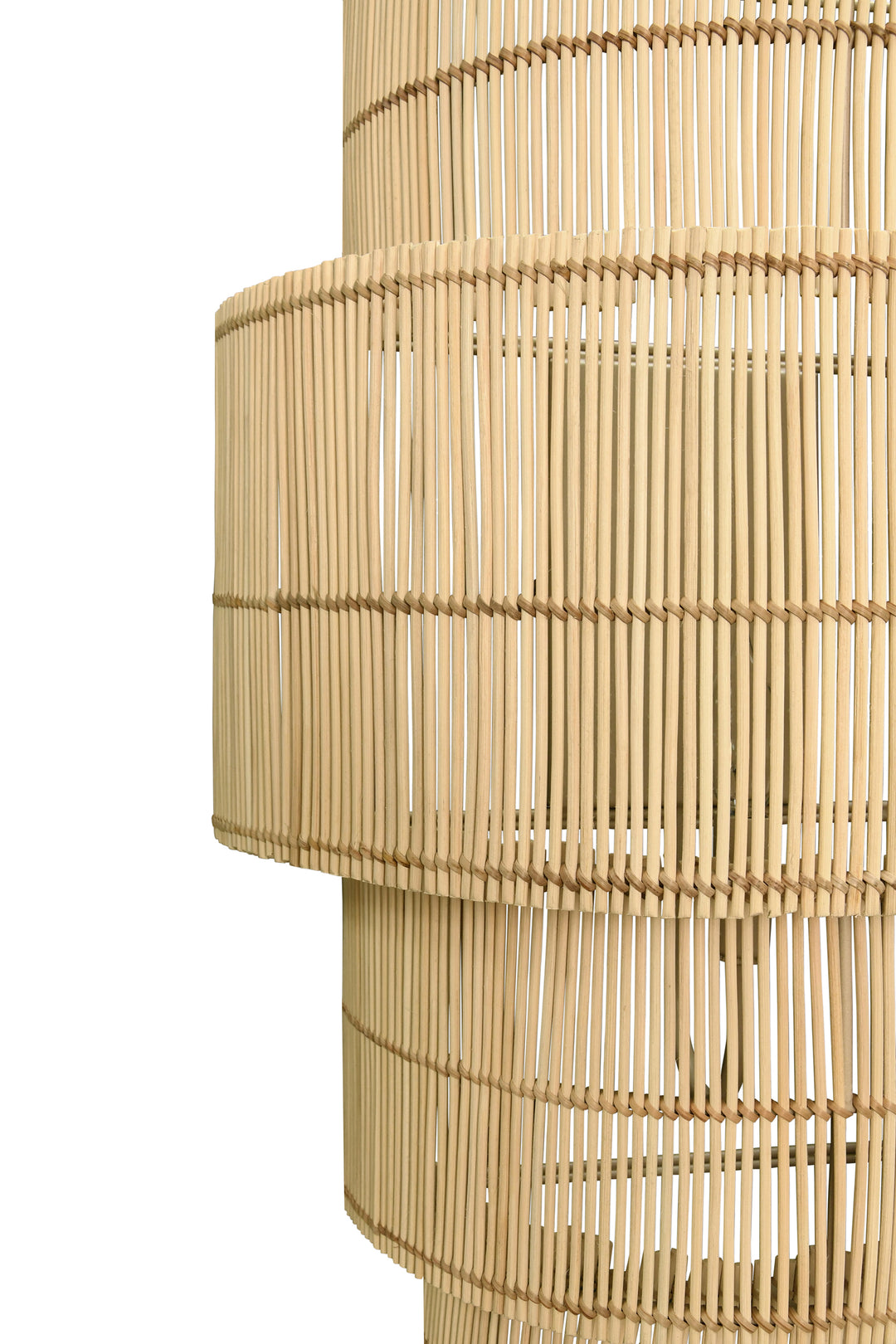Four-Tiered Wall Sconce In Natural Rattan - TIA
