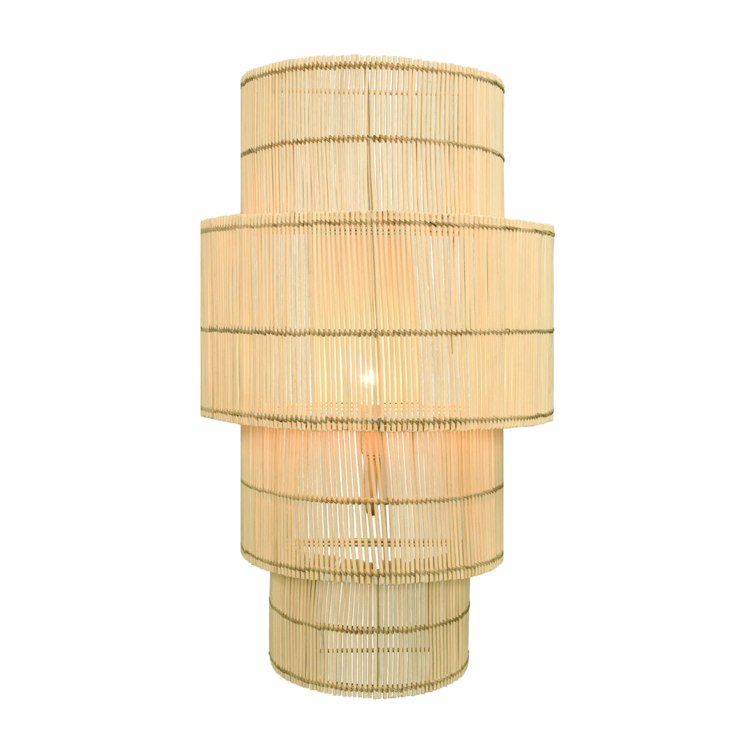 Four-Tiered Wall Sconce In Natural Rattan - TIA