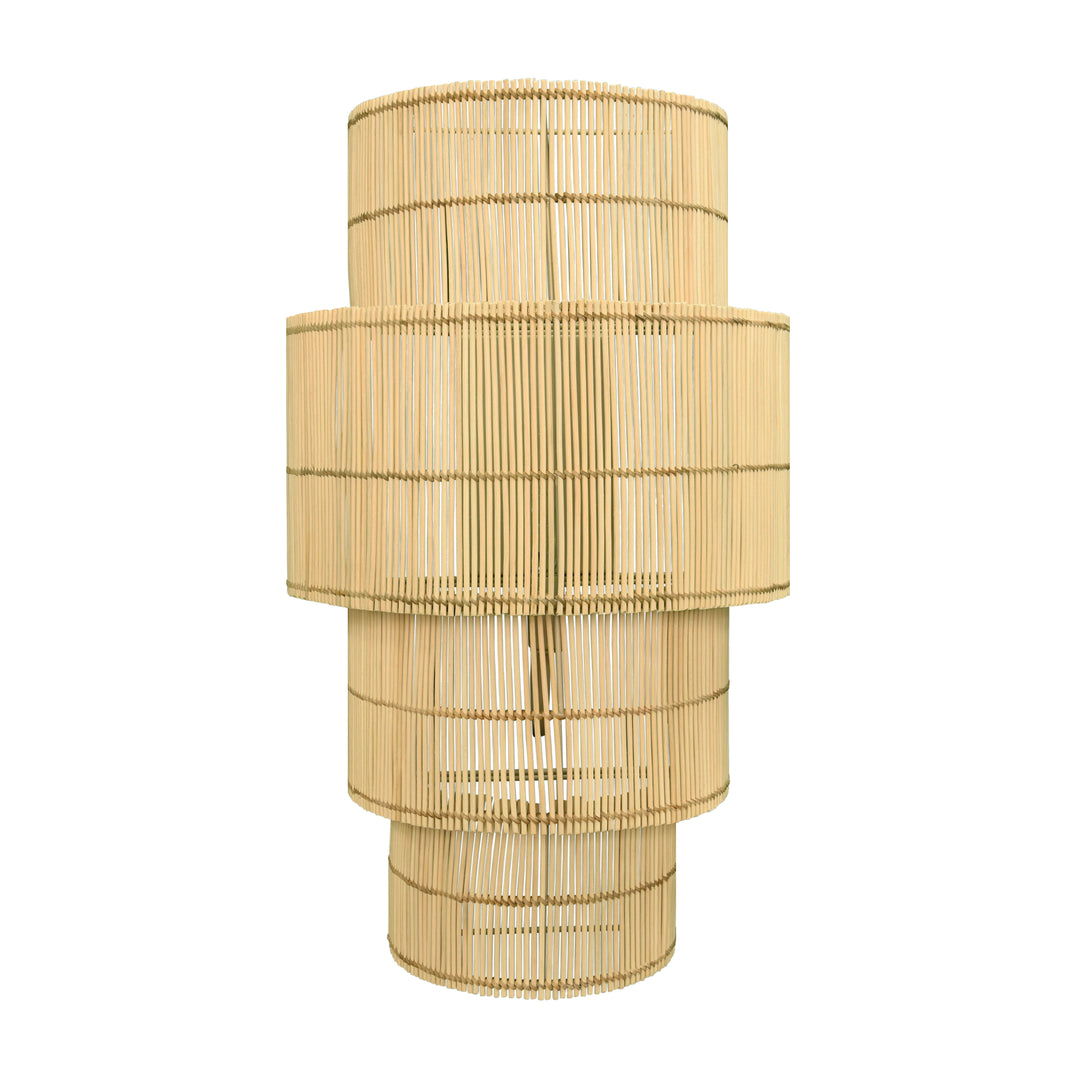 Four-Tiered Wall Sconce In Natural Rattan - TIA