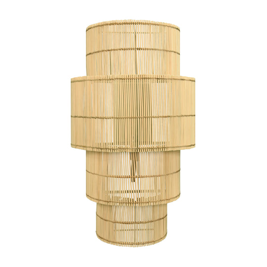 Four-Tiered Wall Sconce In Natural Rattan - TIA