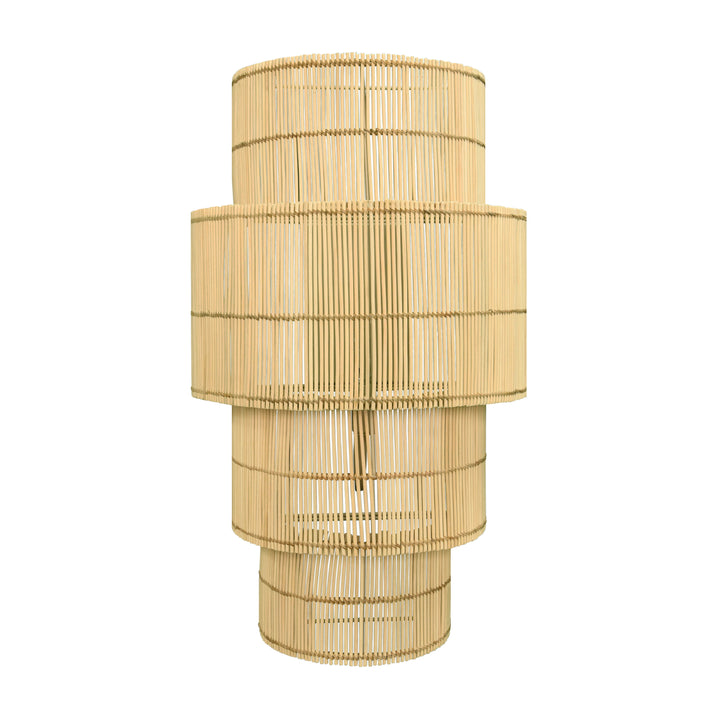 Four-Tiered Wall Sconce In Natural Rattan - TIA