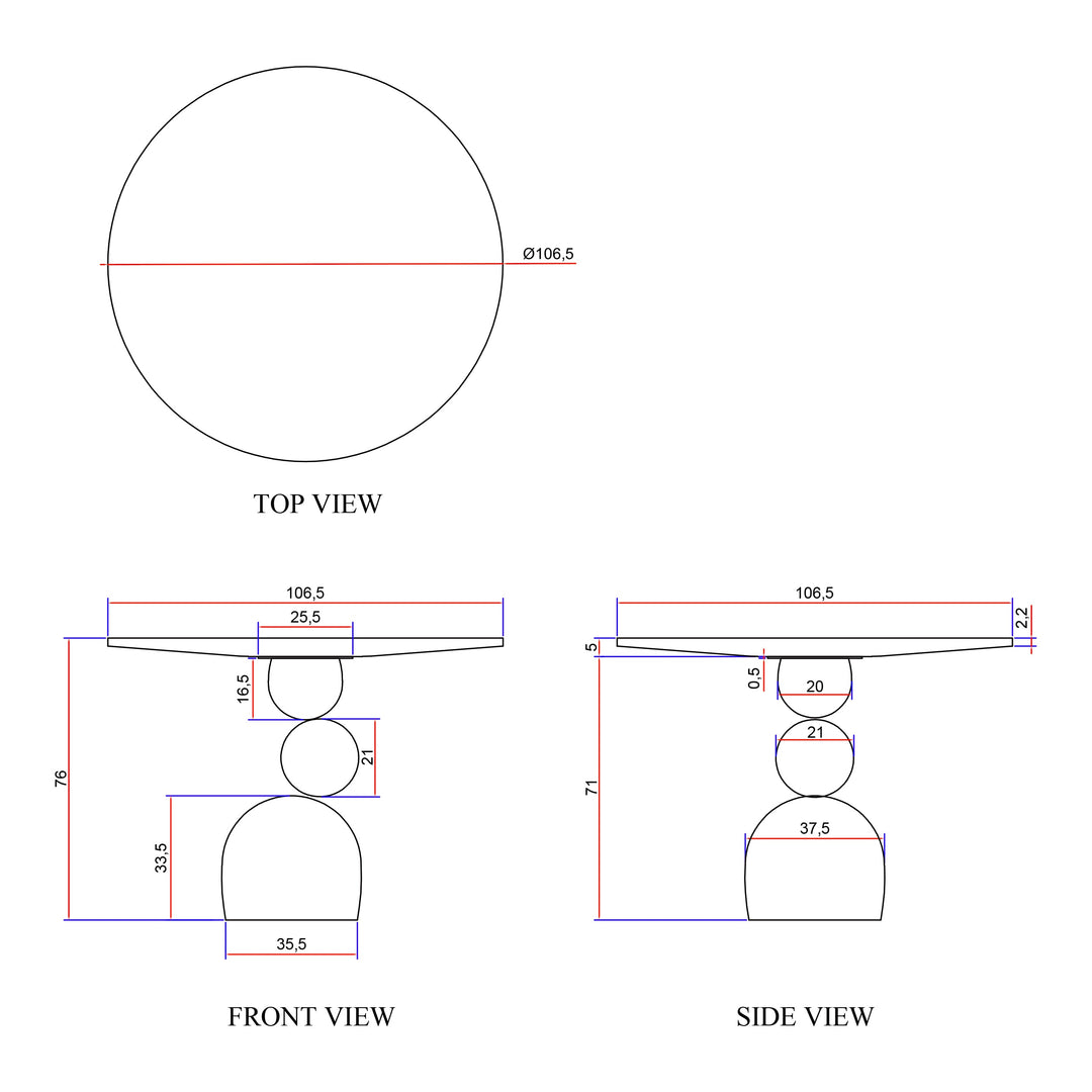 Naksu Round Dining Table — line