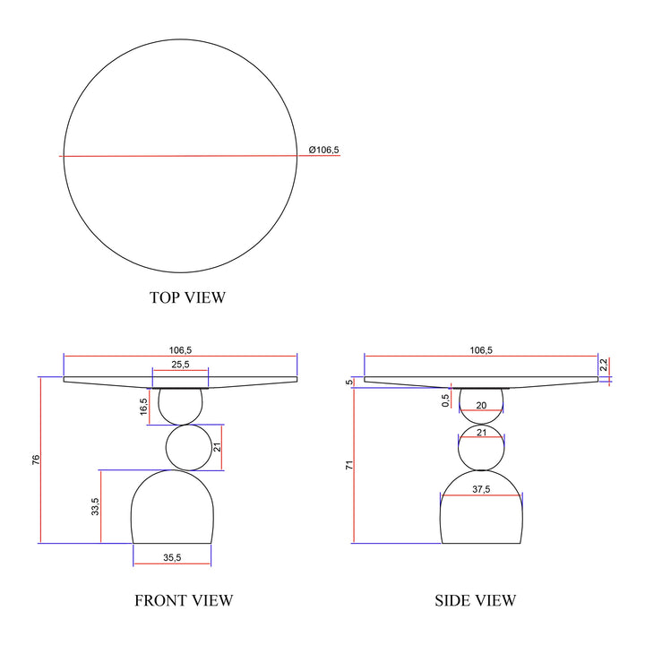 Naksu Round Dining Table — line