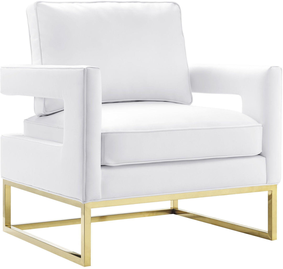 American Home Furniture | TOV Furniture - Avery White Leather Chair