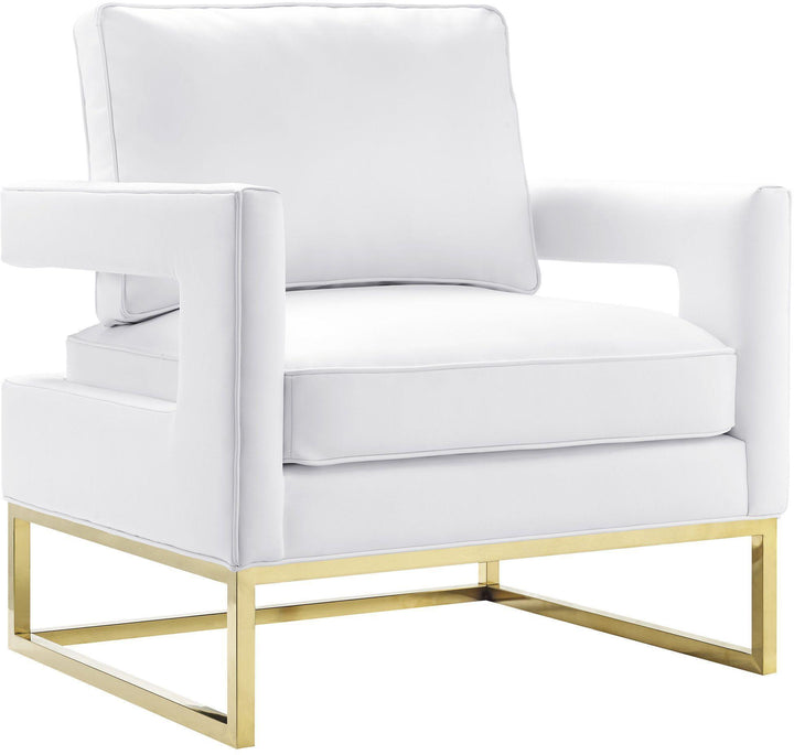 American Home Furniture | TOV Furniture - Avery White Leather Chair