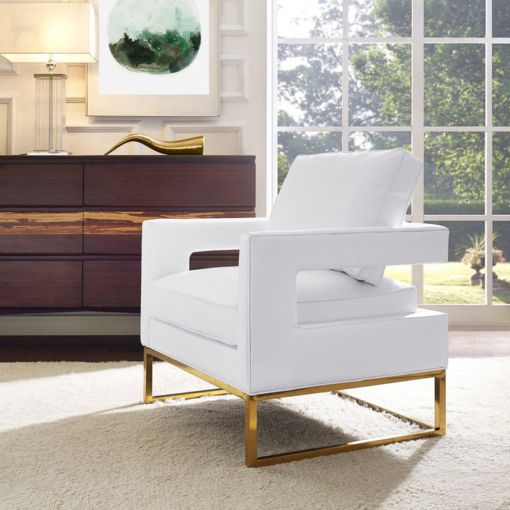 American Home Furniture | TOV Furniture - Avery White Leather Chair