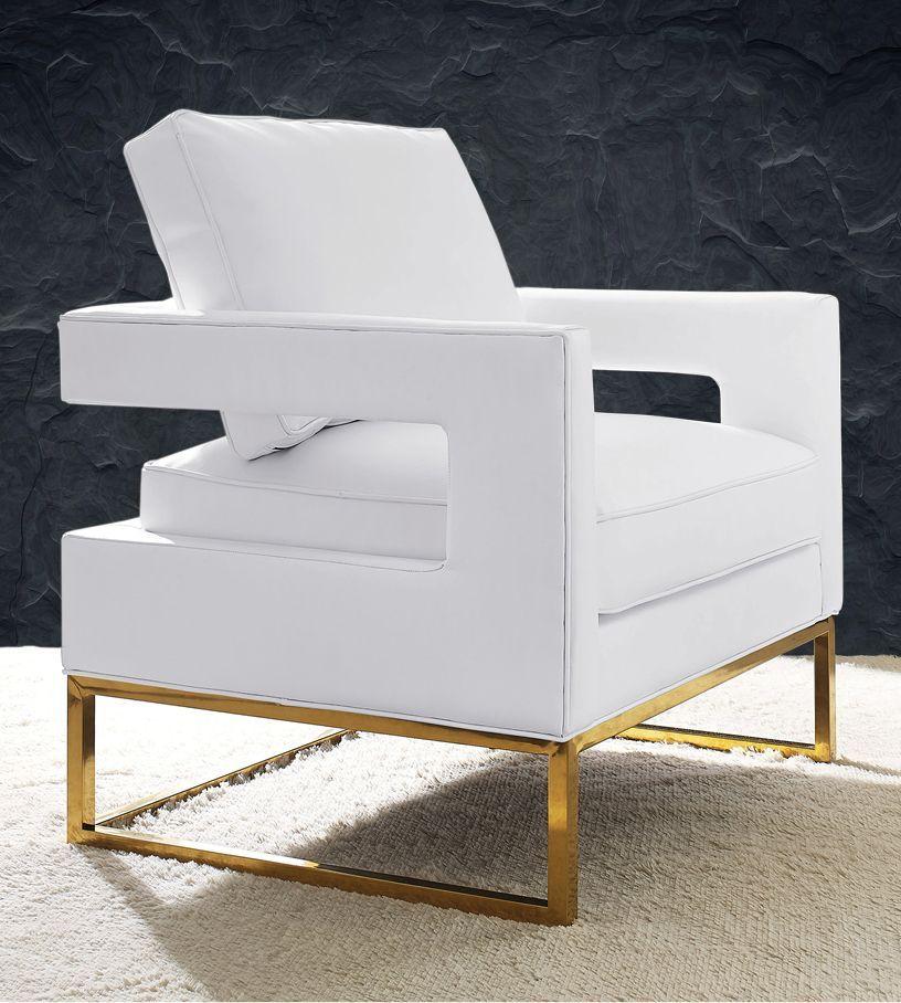 American Home Furniture | TOV Furniture - Avery White Leather Chair