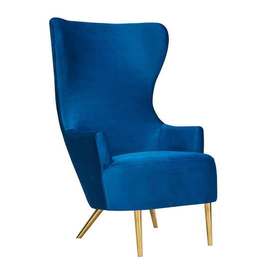 TOV Furniture Julia Navy Wingback Chair ACCENT + LOUNGE CHAIRS