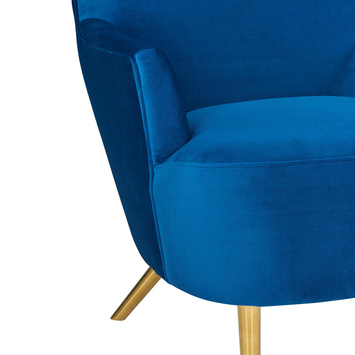 TOV Furniture Julia Navy Wingback Chair ACCENT + LOUNGE CHAIRS