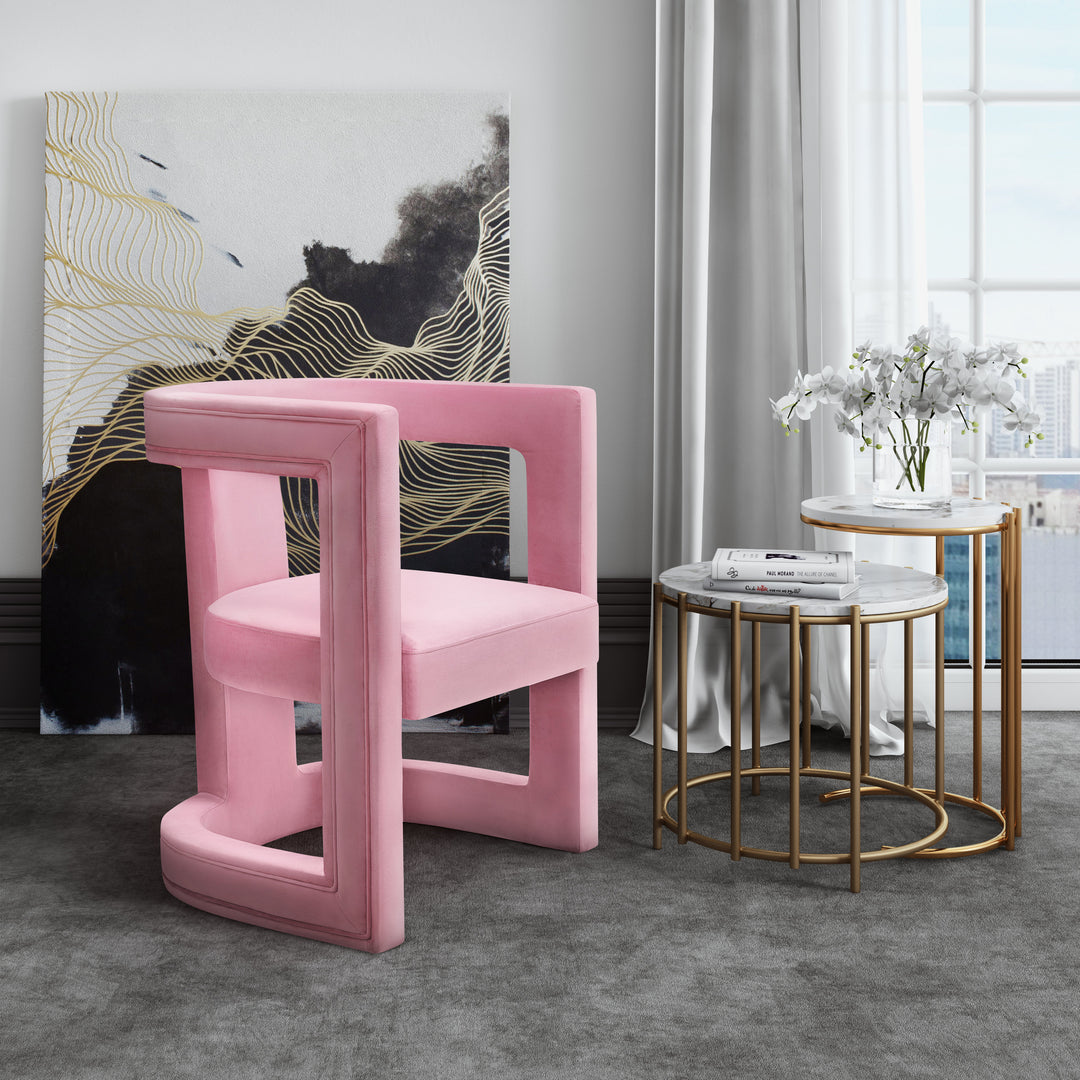 American Home Furniture | TOV Furniture - Ada Pink Velvet Chair