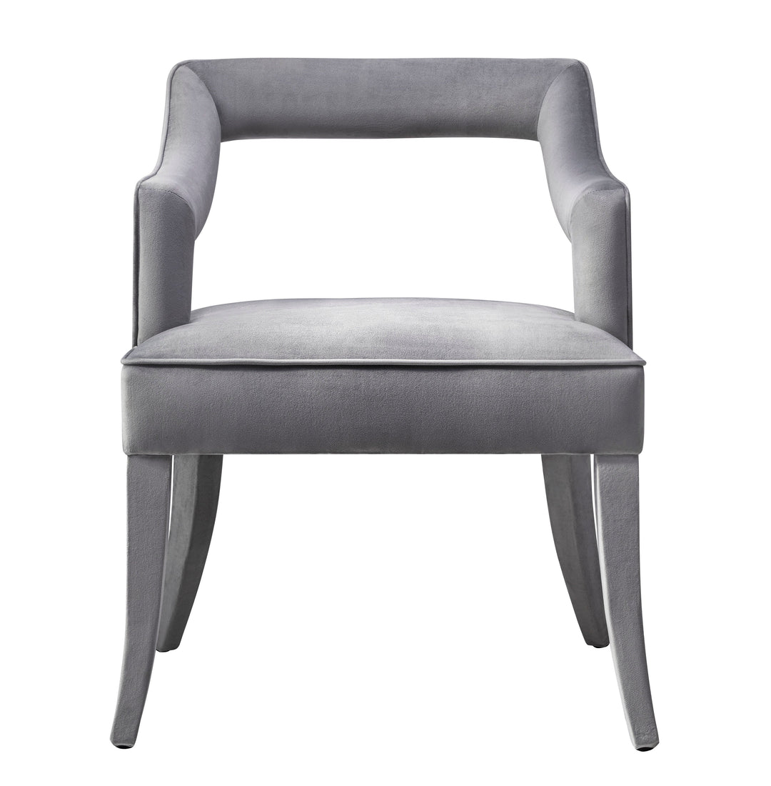 TOV Furniture Tiffany Grey Velvet Chair DINING CHAIRS