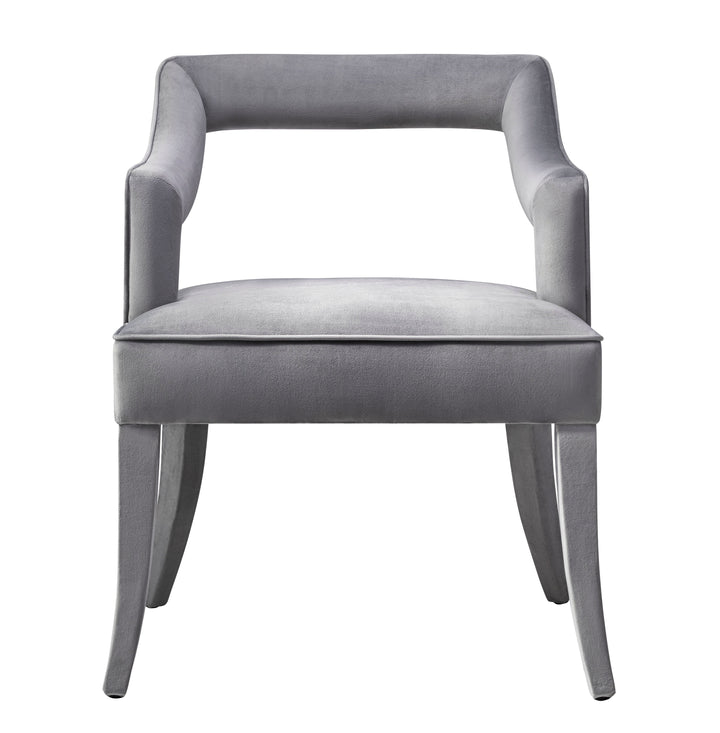 TOV Furniture Tiffany Grey Velvet Chair DINING CHAIRS