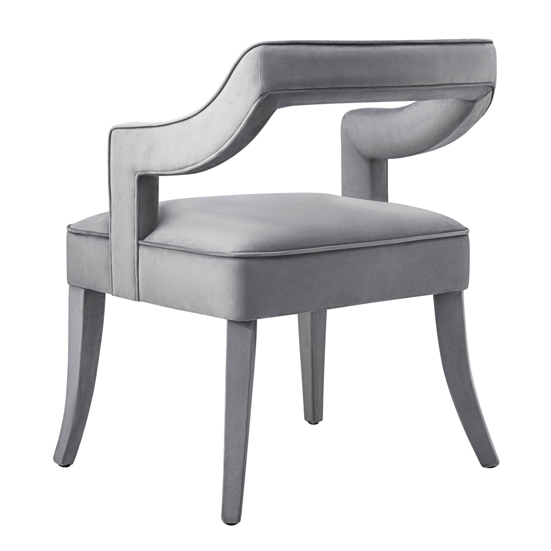 TOV Furniture Tiffany Grey Velvet Chair DINING CHAIRS