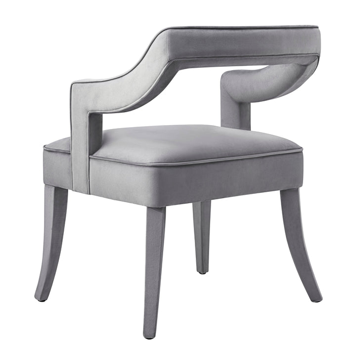 TOV Furniture Tiffany Grey Velvet Chair DINING CHAIRS