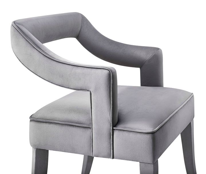 TOV Furniture Tiffany Grey Velvet Chair DINING CHAIRS