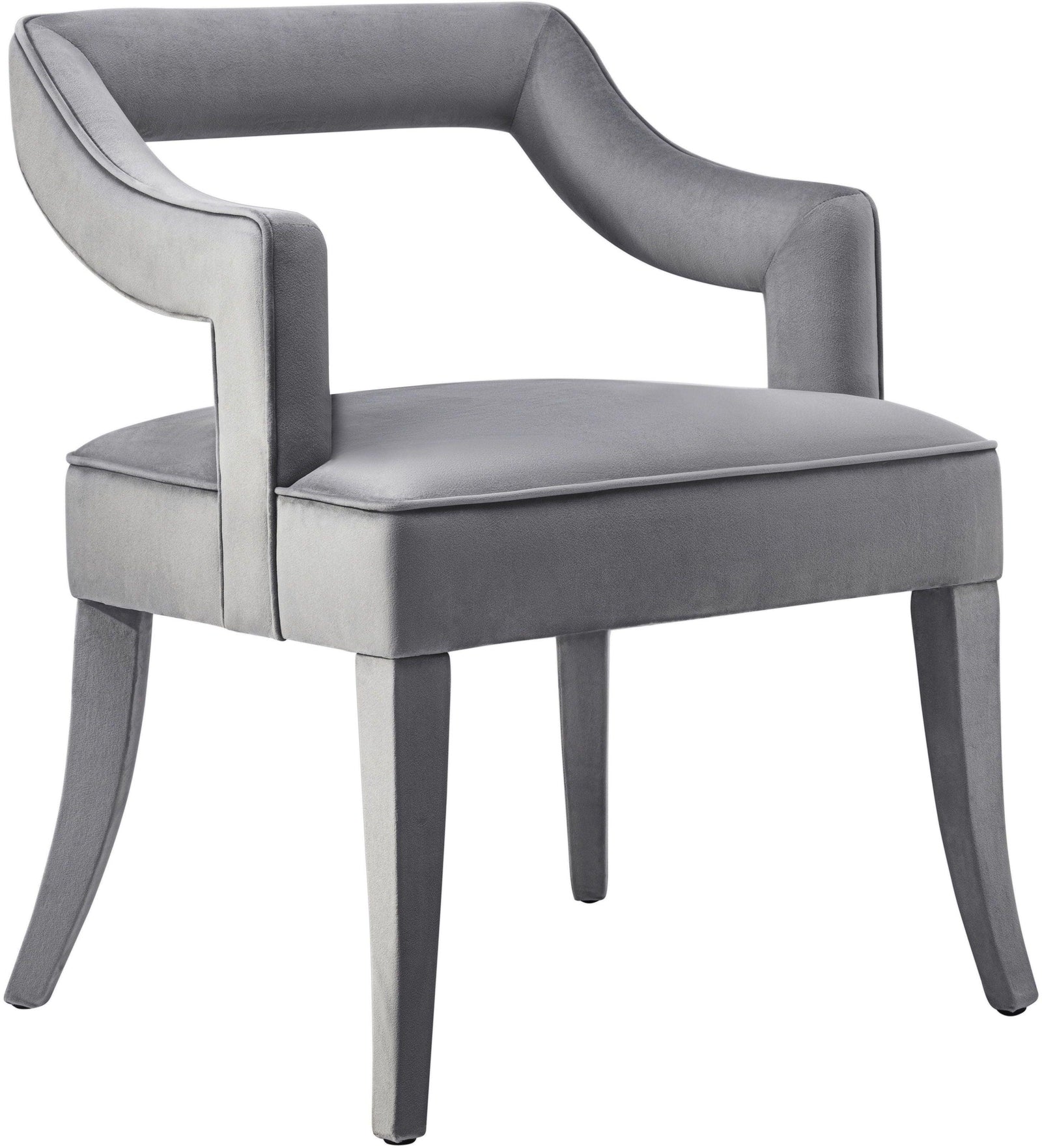 TOV Furniture Tiffany Grey Velvet Chair DINING CHAIRS