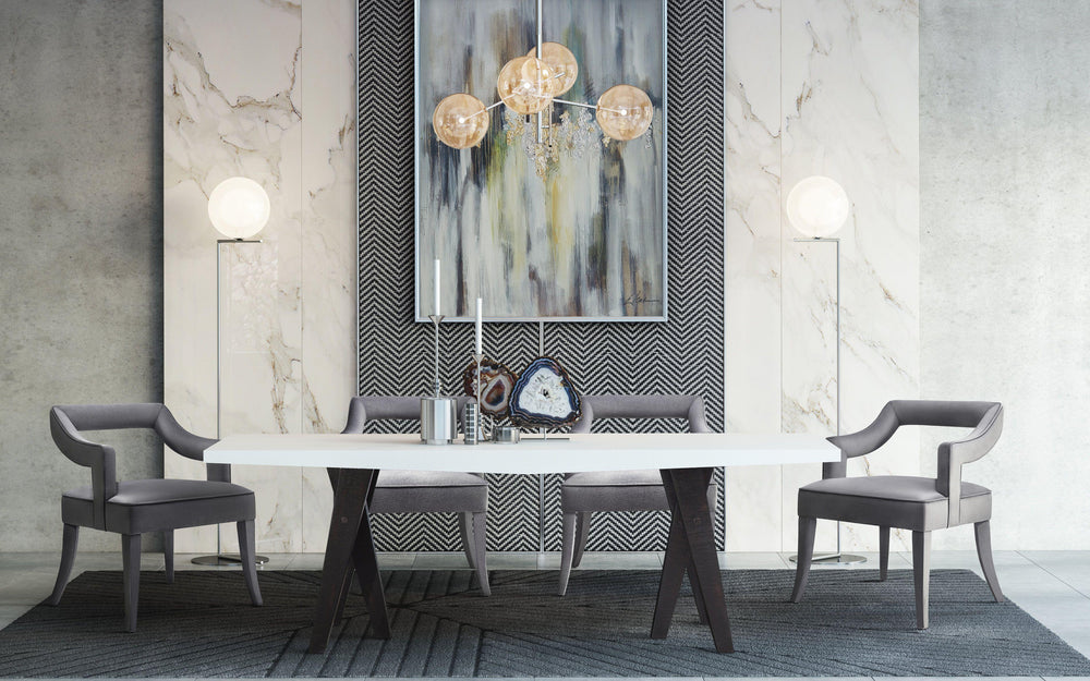 American Home Furniture | TOV Furniture - Tiffany Grey Velvet Chair