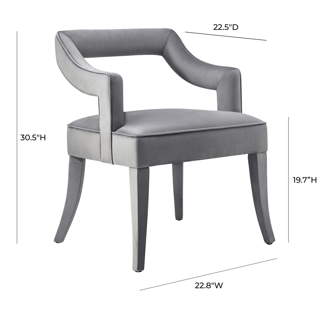 American Home Furniture | TOV Furniture - Tiffany Grey Velvet Chair