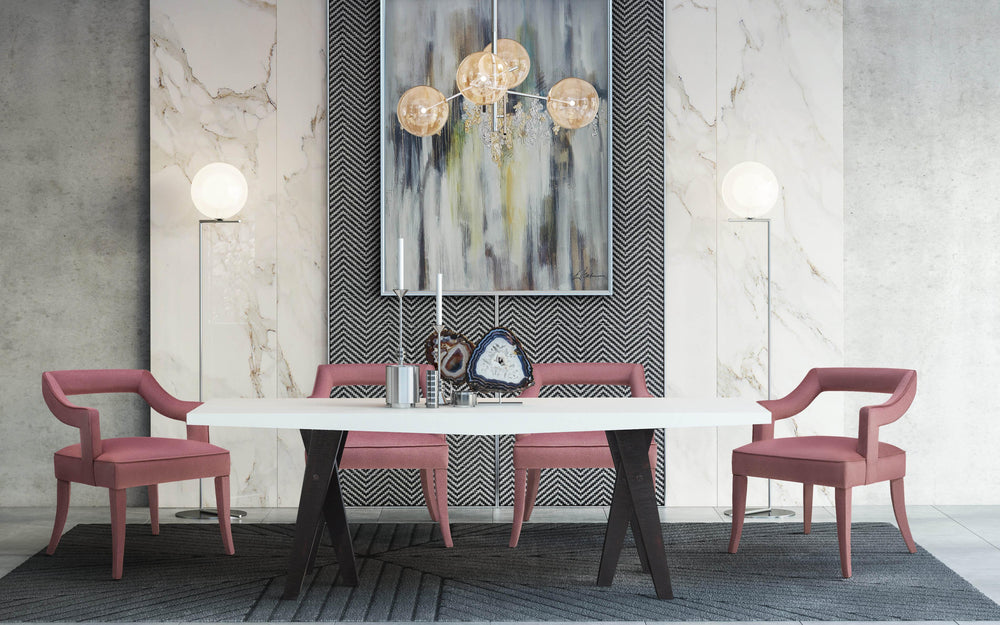 American Home Furniture | TOV Furniture - Tiffany Pink Slub Velvet Chair