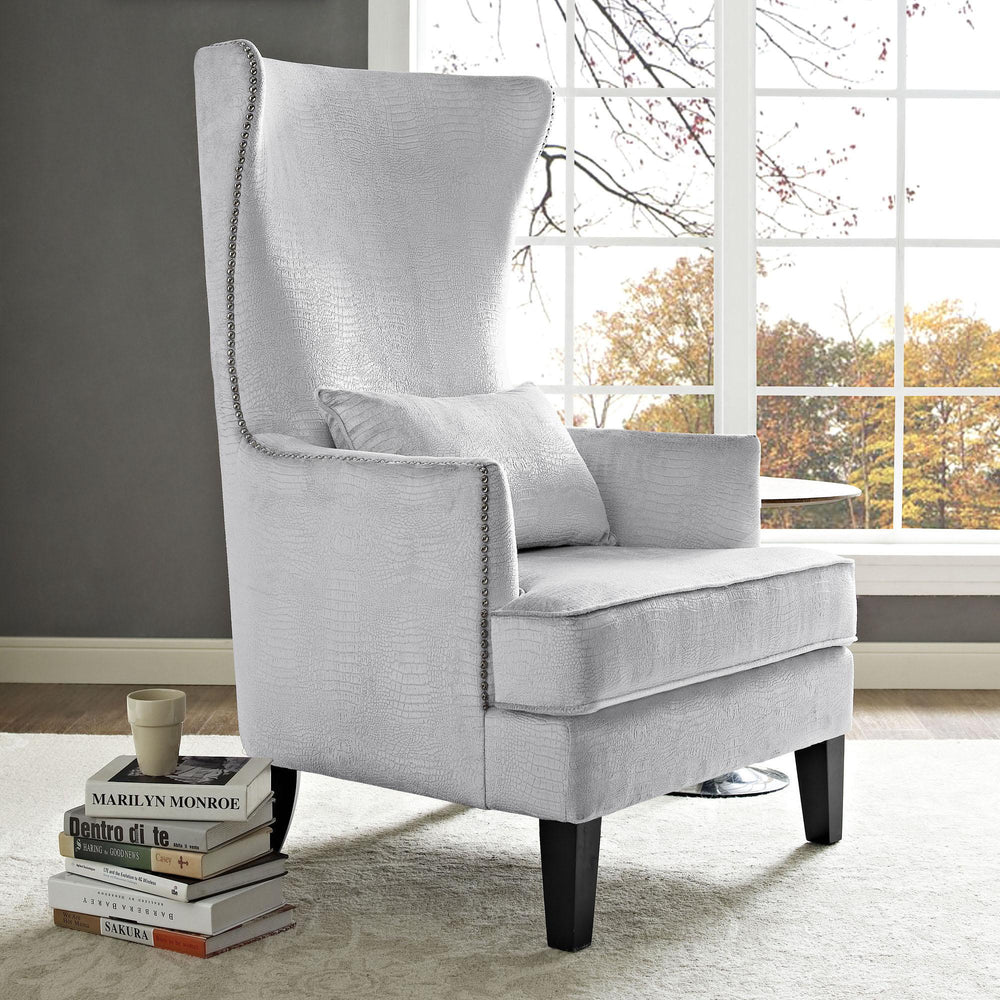American Home Furniture | TOV Furniture - Bristol Silver Croc Tall Chair