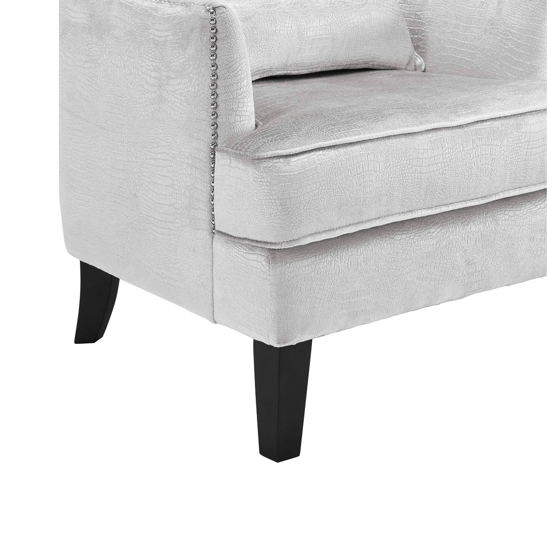 American Home Furniture | TOV Furniture - Bristol Silver Croc Tall Chair