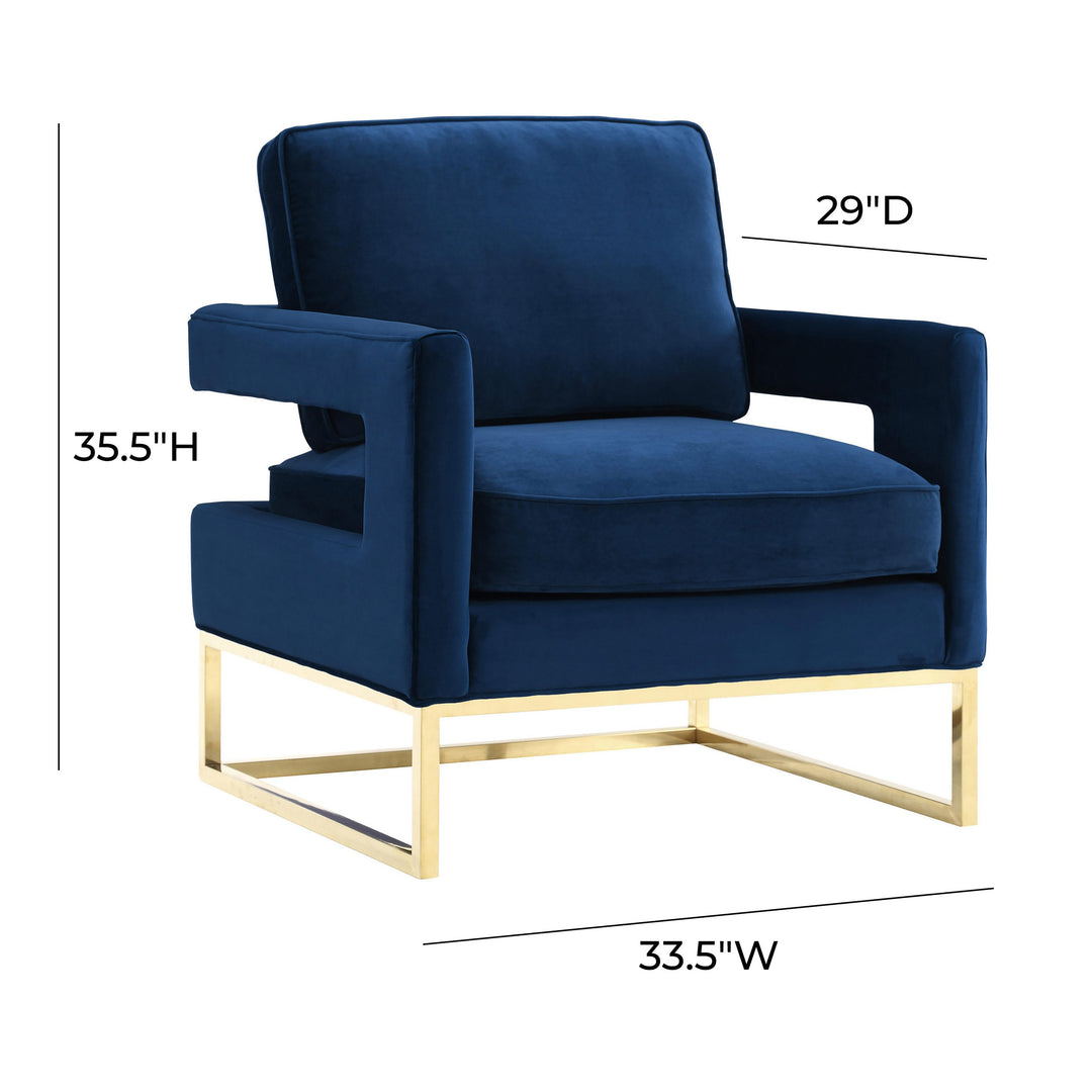 American Home Furniture | TOV Furniture - Avery Navy Velvet Chair