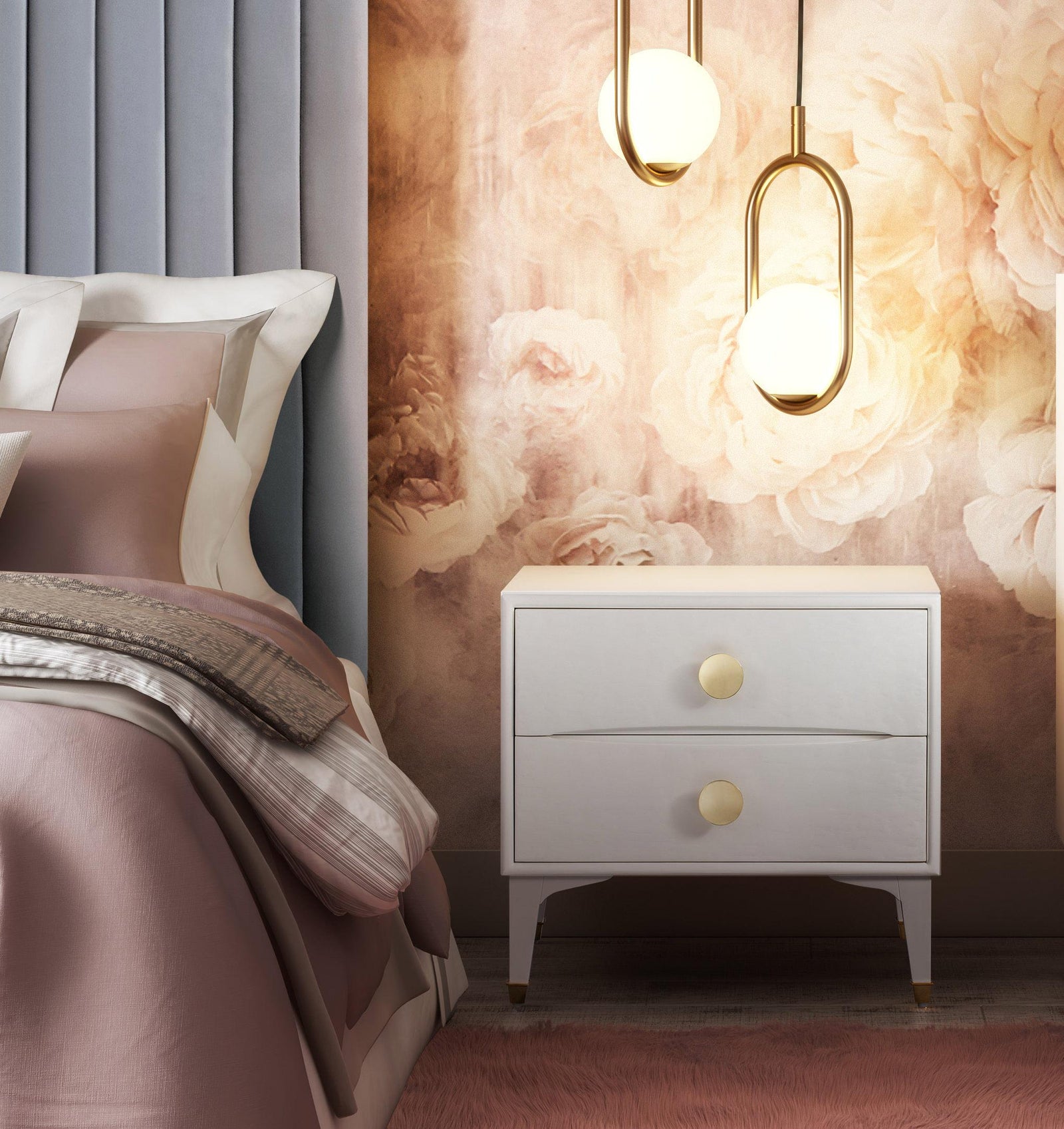 TOV Furniture Divine White Nightstand NIGHTSTANDS