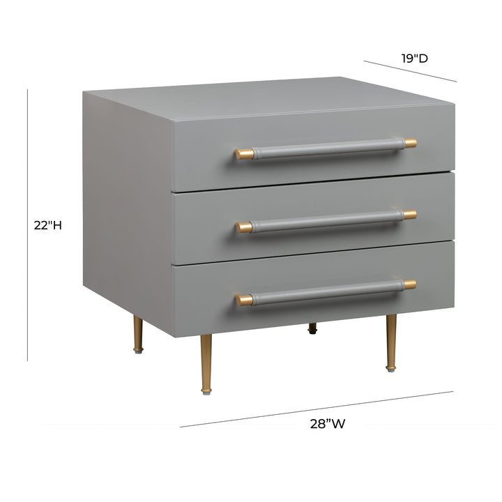 TOV Furniture Trident Grey Nightstand NIGHTSTANDS