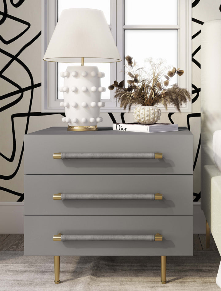 TOV Furniture Trident Grey Nightstand NIGHTSTANDS