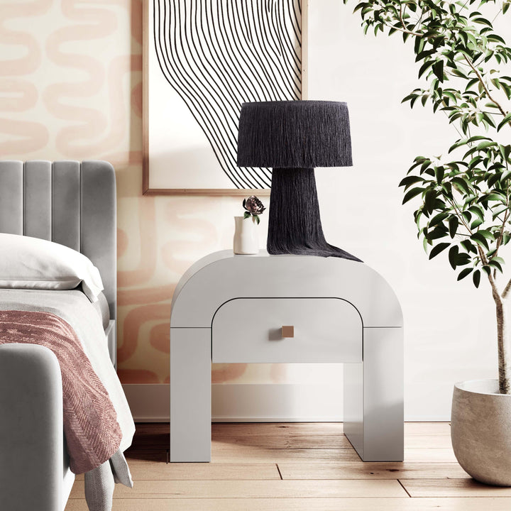 TOV Furniture Hump White Nightstand NIGHTSTANDS