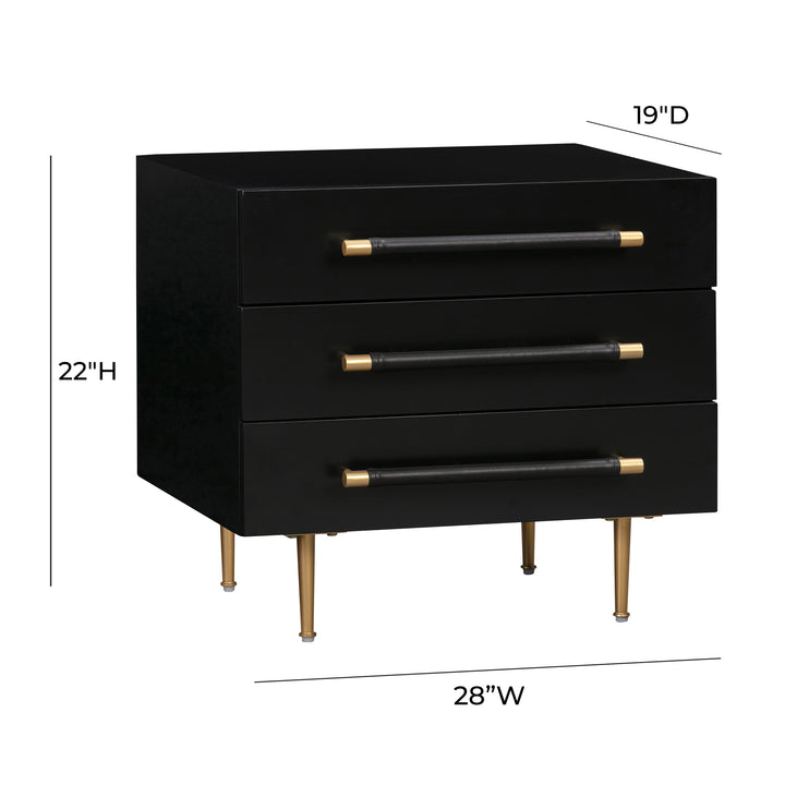 TOV Furniture Trident Black Nightstand NIGHTSTANDS