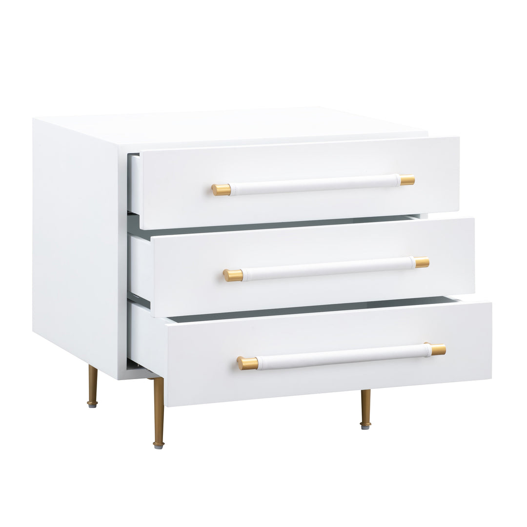 TOV Furniture Trident White Nightstand NIGHTSTANDS