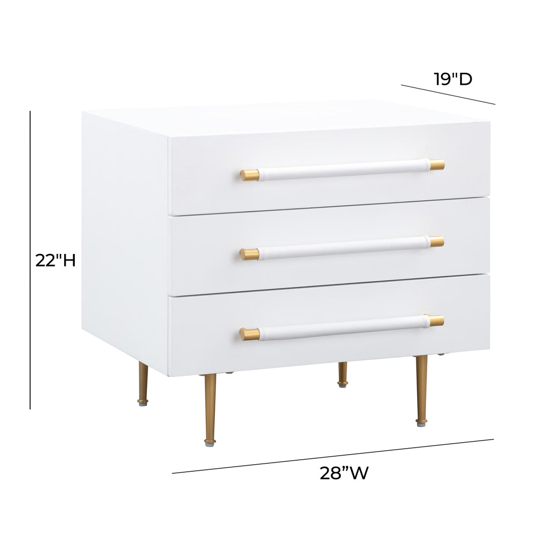 TOV Furniture Trident White Nightstand NIGHTSTANDS