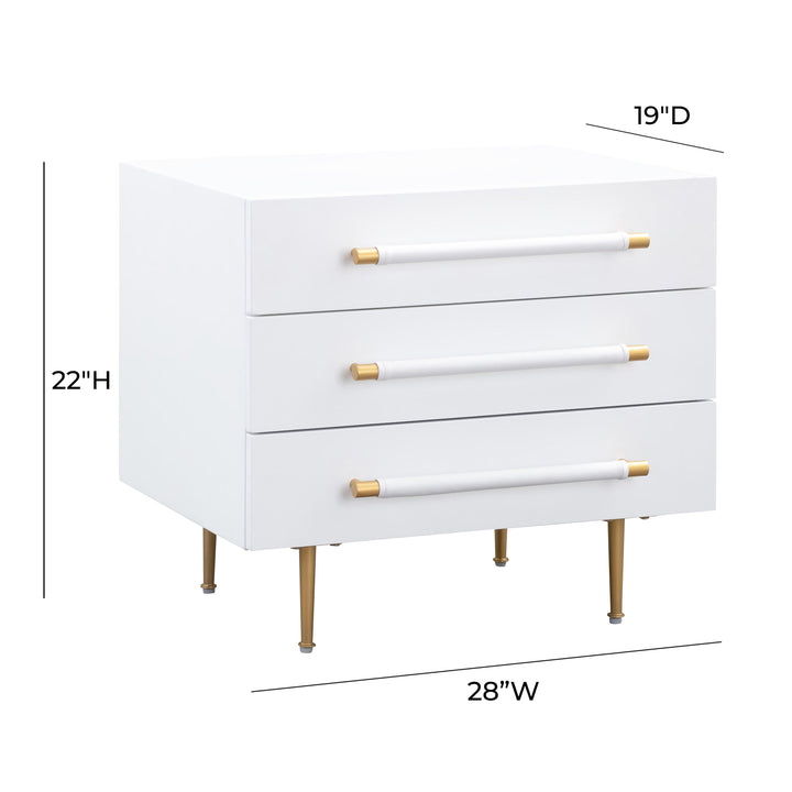 TOV Furniture Trident White Nightstand NIGHTSTANDS