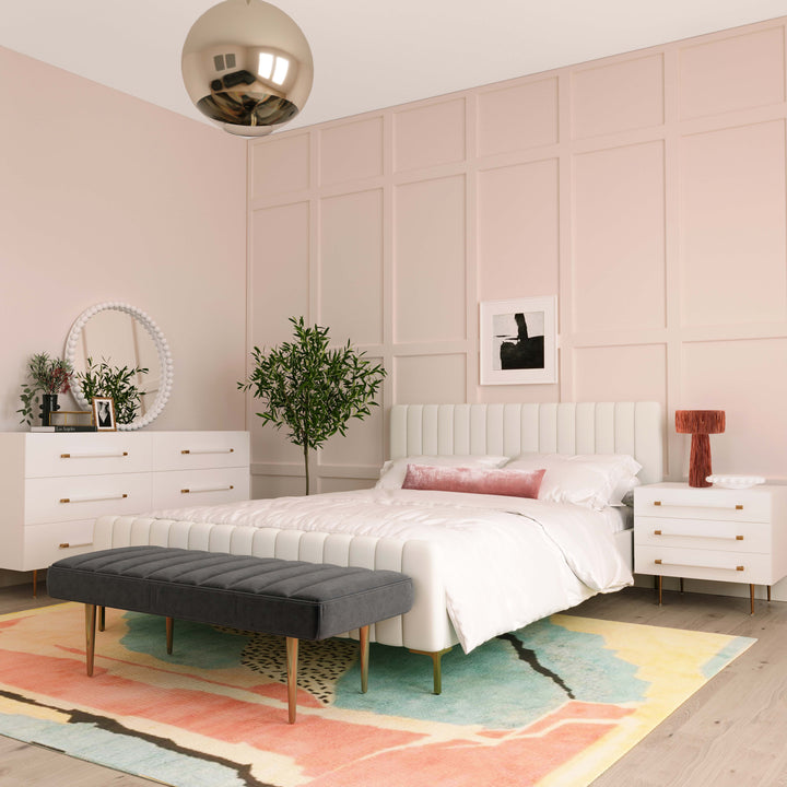 TOV Furniture Trident White Nightstand NIGHTSTANDS