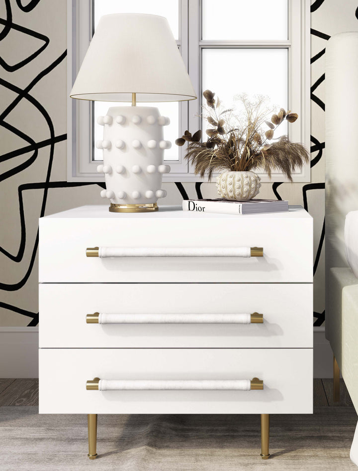 TOV Furniture Trident White Nightstand NIGHTSTANDS