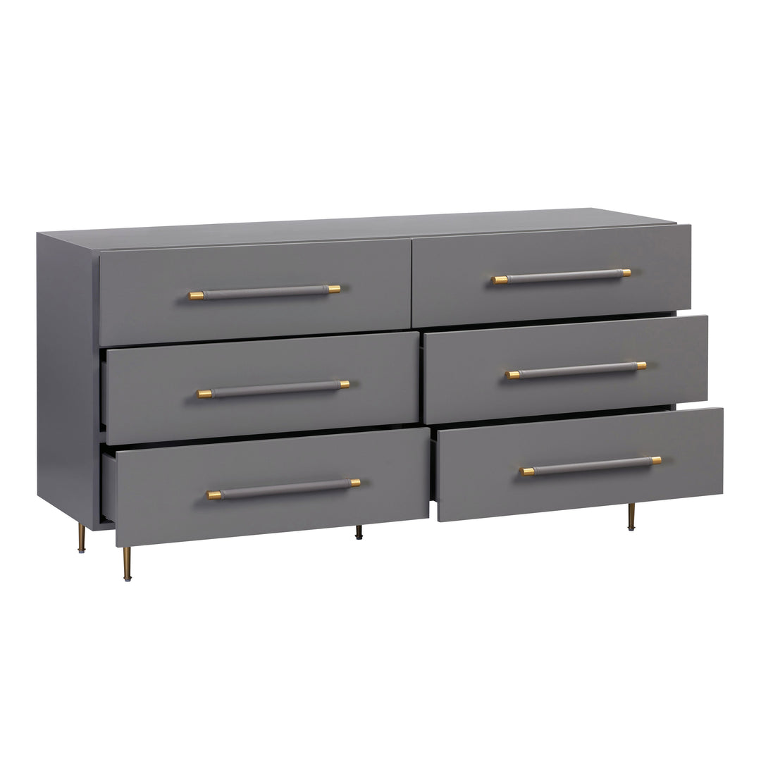 TOV Furniture Trident Grey 6 Drawer Dresser DRESSERS