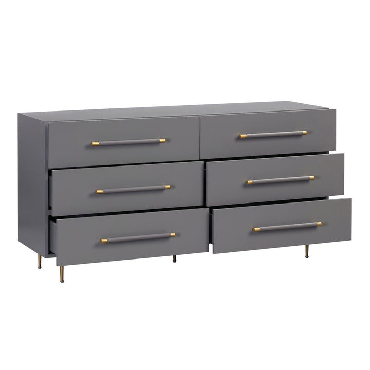 TOV Furniture Trident Grey 6 Drawer Dresser DRESSERS